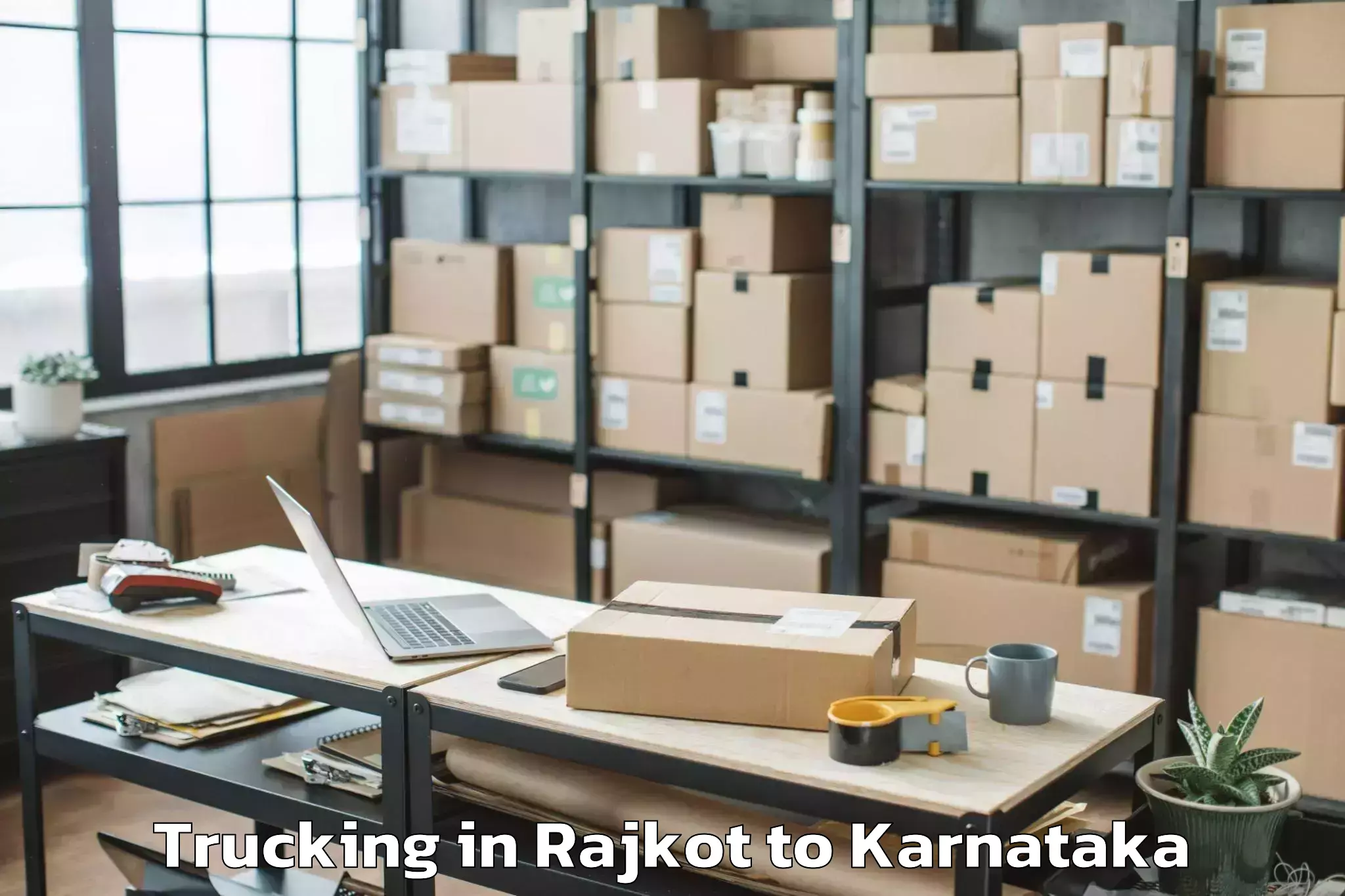 Book Rajkot to Karnataka Veterinary Animal An Trucking Online